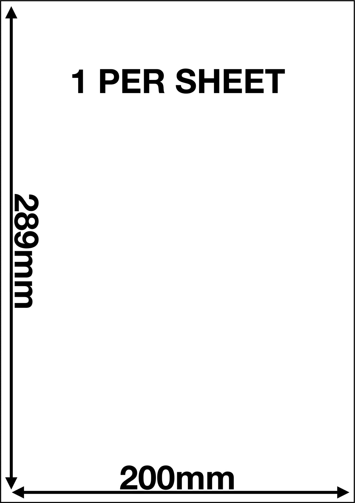 A4 Sticky Label Sheets - 1 Label per Sheet 200mm x 289mm