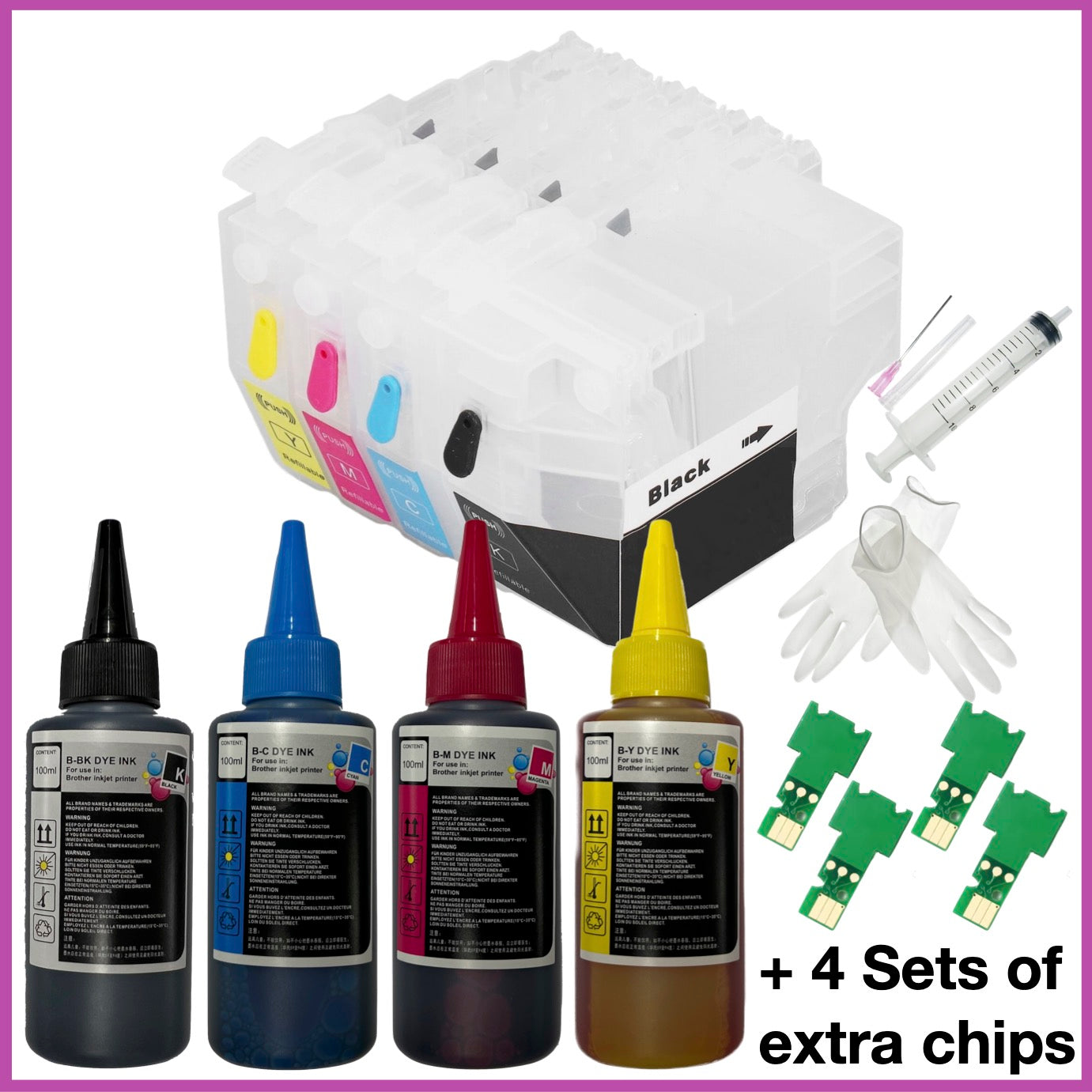 Refill Starter Kit - 422XL Cartridges with Ink for Brother Printers