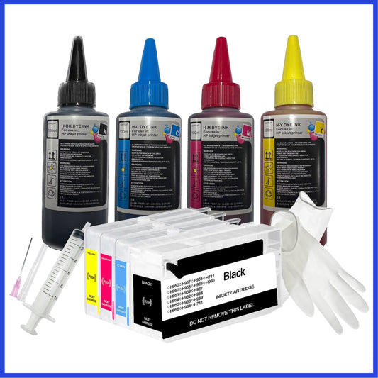 Refill Starter Kit - 711 Refillable Cartridges & Ink for HP DesignJet