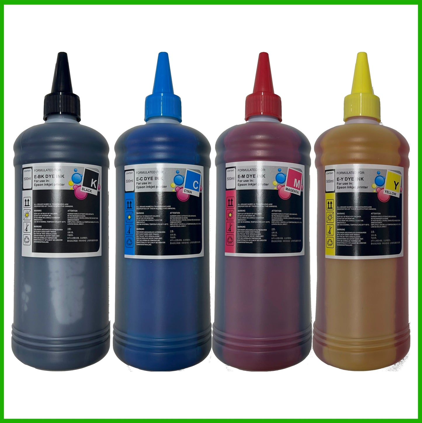 Universal Refill Ink Bottles For Epson Printers (500ml)