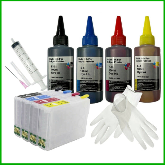 Refill Starter Kit - 604XL Refillable ARC Cartridges & Ink for Epson Expression Home