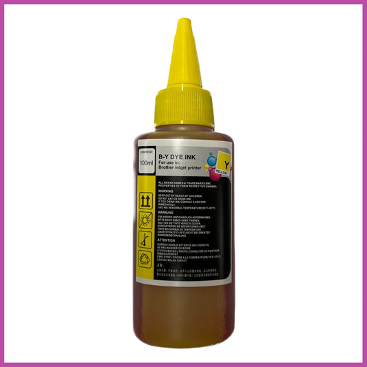 Universal Yellow Refill Ink Bottle For Brother Printers (100ml)