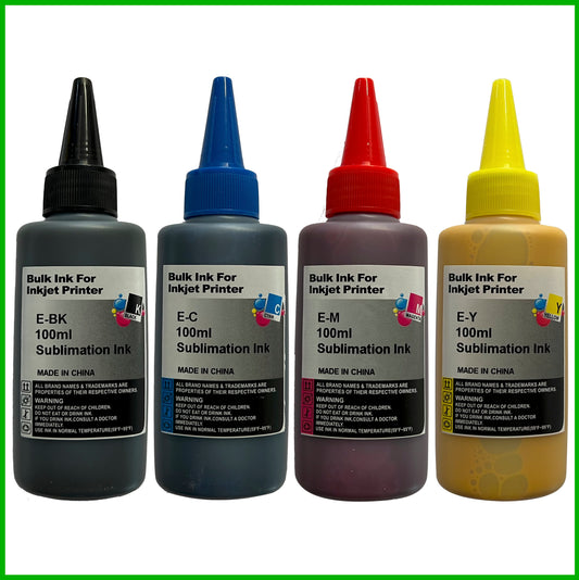 Sublimation Ink for Epson Printers (Set of 4, 100ml bottles)