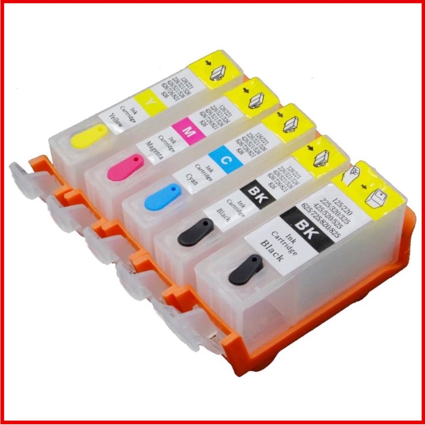 Refillable 520XL & 521XL Cartridges with ARC Chips for Canon Pixma