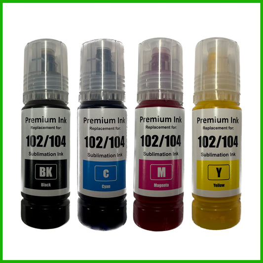 Sublimation Ink for 102 Epson EcoTank (Set of 4, 70ml Bottles)