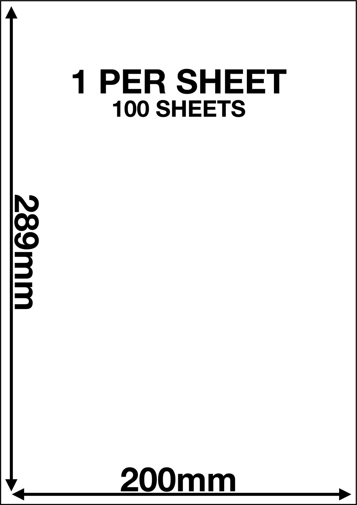 A4 Sticky Label Sheets - 1 Label per Sheet 200mm x 289mm