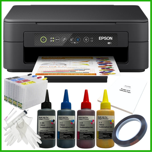 Sublimation Bundle: Epson Expression Home XP-2200 Printer + Ink + Cartridges + A4 Paper