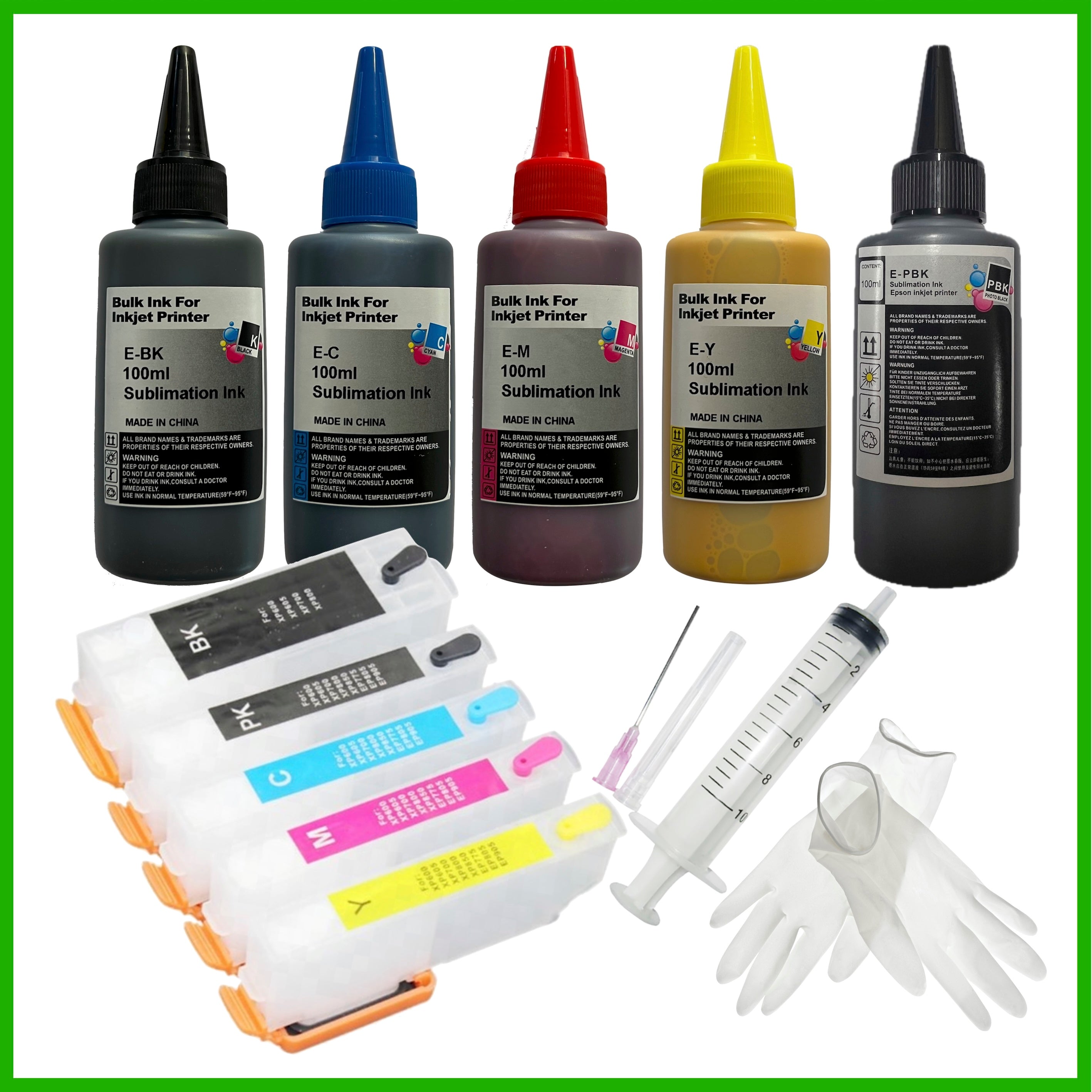 Sublimation Starter Kit - 33XL Cartridges with ARC Chip & Ink for Epso ...