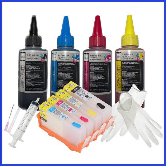 Refill Starter Kit - 364 Refillable Cartridges & Ink for HP DeskJet & Photosmart