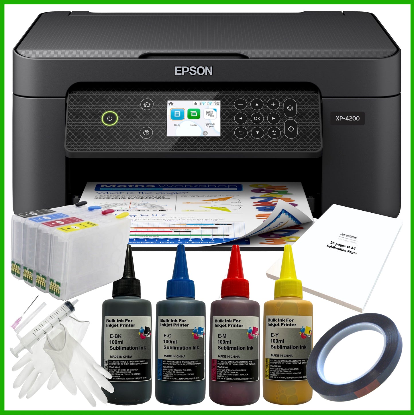 Sublimation Bundle: Epson Expression Home XP-4200 Printer + Ink +