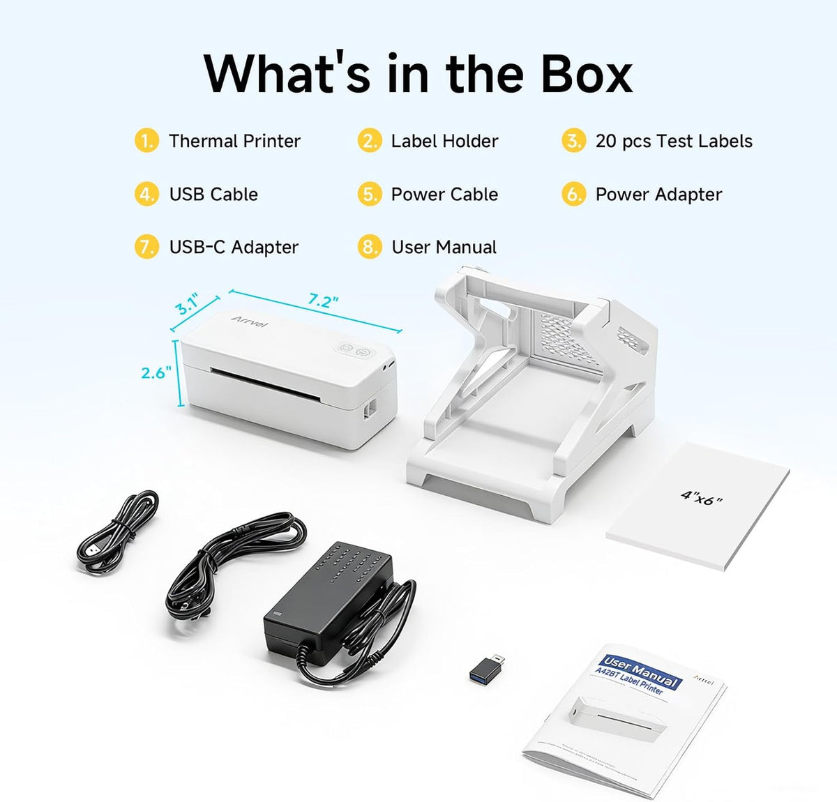 Arrvel Bluetooth Thermal Printer with Stand for Labels