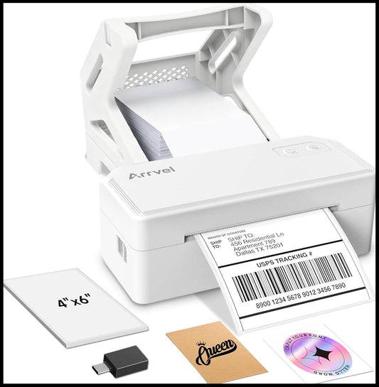 Arrvel Bluetooth Thermal Printer with Stand for Labels