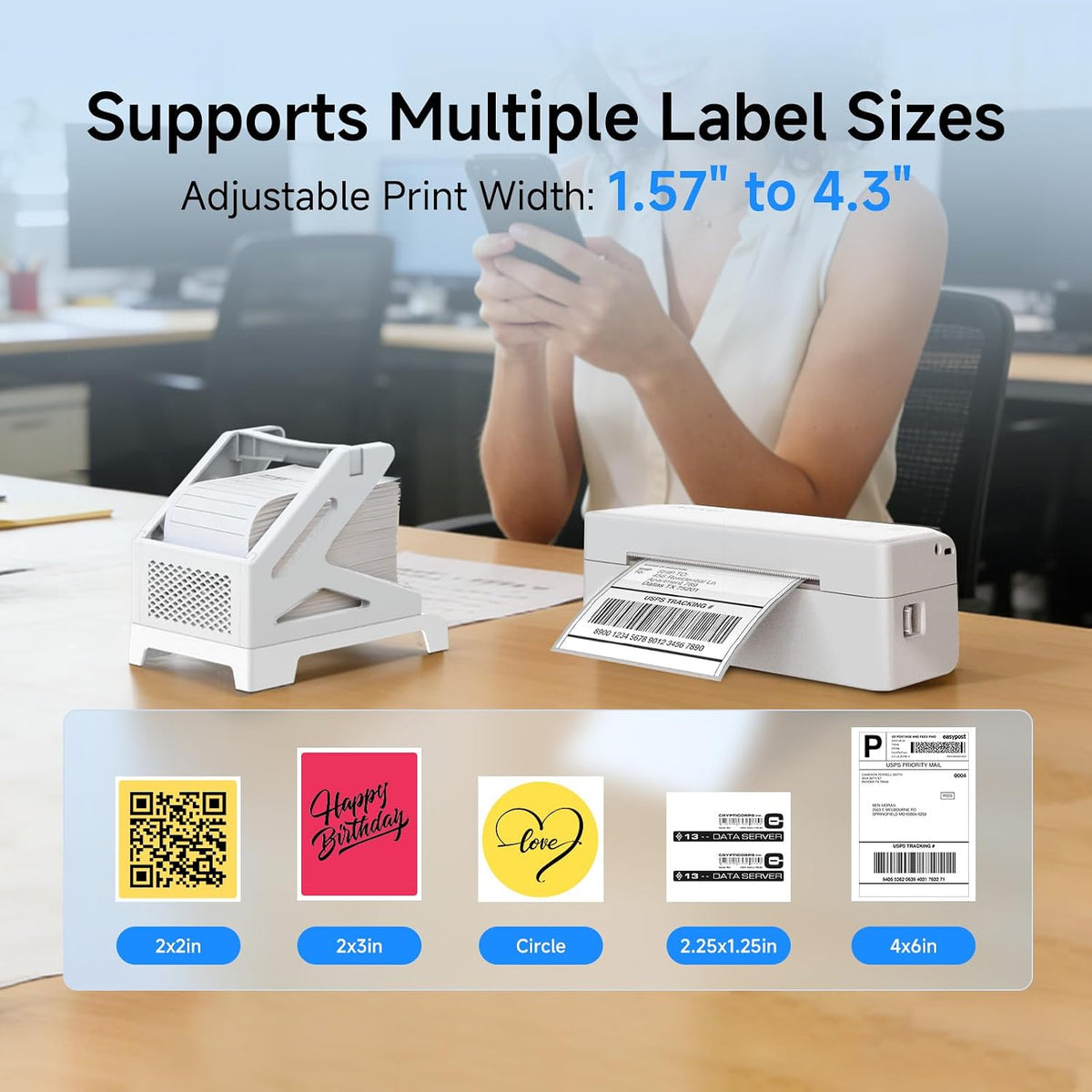 Arrvel Bluetooth Thermal Printer with Stand for Labels