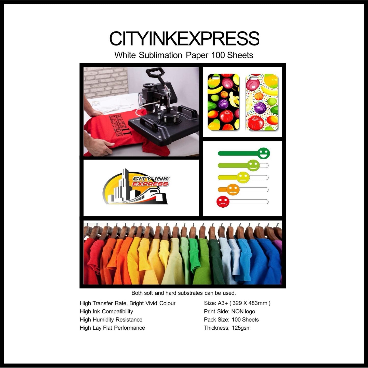 City Ink Express Sublimation Paper A3+ 125GSM (100 Sheets)