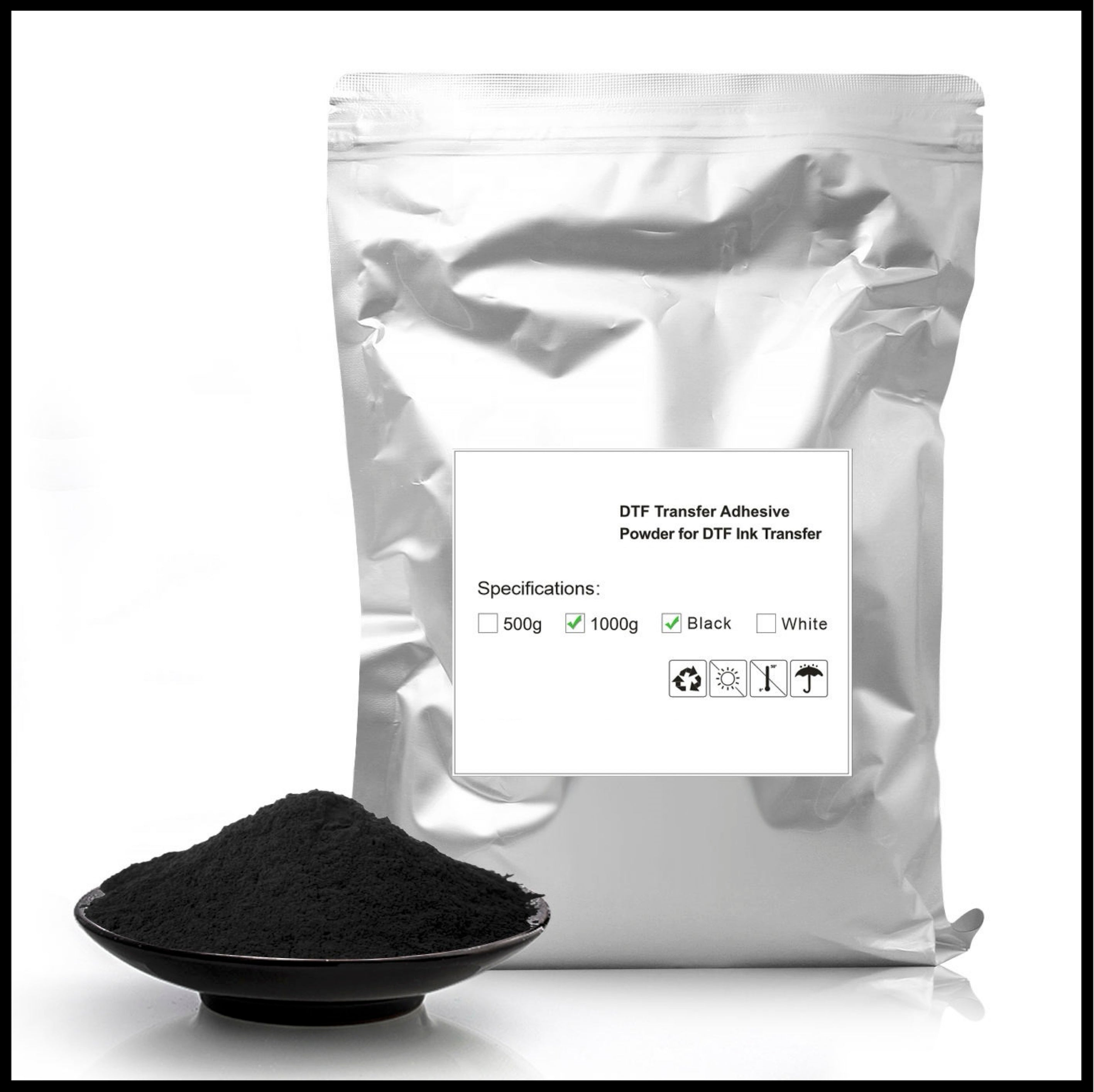 Black DTF Transfer Adhesive Powder for Ink Transfer (1kg) – InkStation.ink
