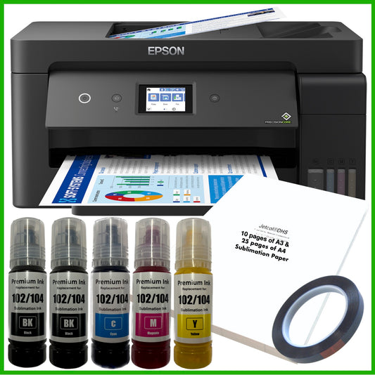 Sublimation Bundle: Epson EcoTank ET-15000 Printer + 5 x Inks + A3 & A4 Paper