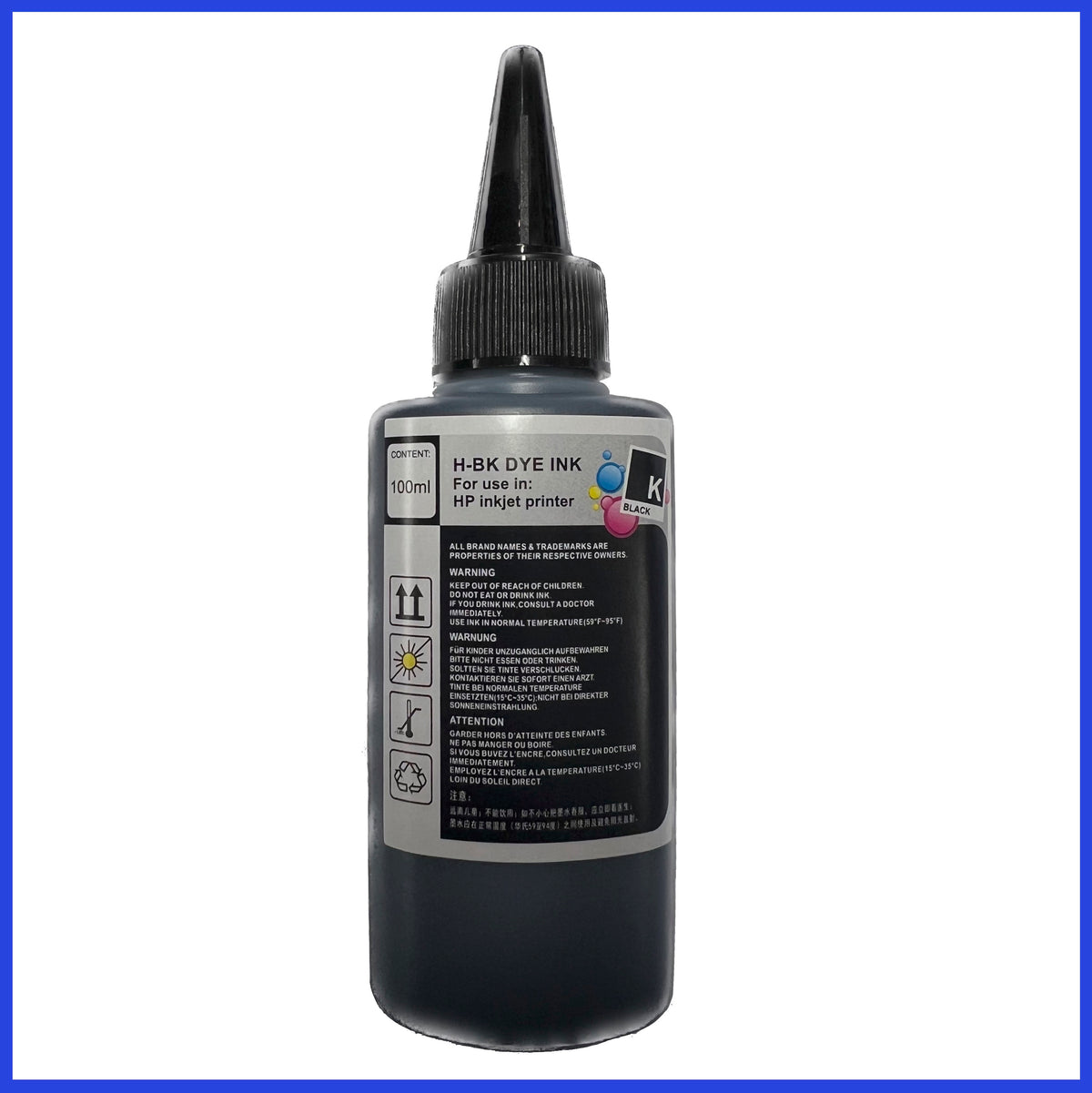 Hp Refillable Ink Universal Refill Ink Bottles For HP Printers (100ml) – InkStation.ink