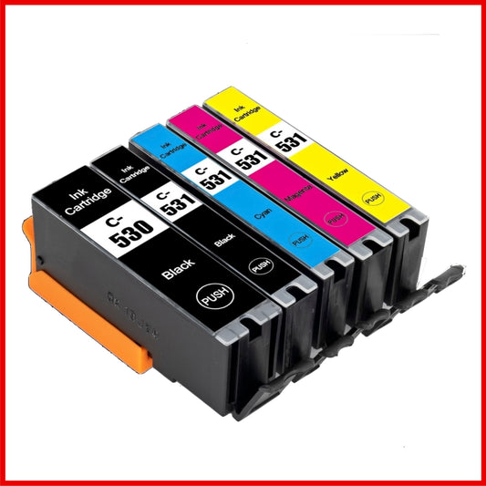 Compatible Canon 530/531 Multipack Ink Cartridges BK/BK/C/M/Y (5 Cartridges)