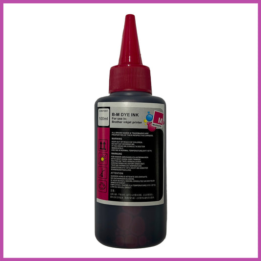 Universal Magenta Refill Ink Bottle For Brother Printers (100ml)