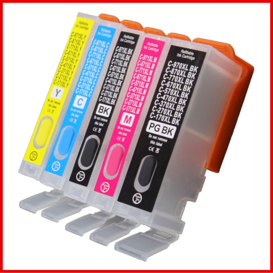 Refillable 570XL & 571XL Cartridges with ARC Chips for Canon Pixma