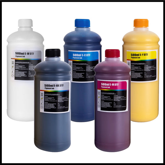 DTF Ink (Set of 5, 500ml Bottles)