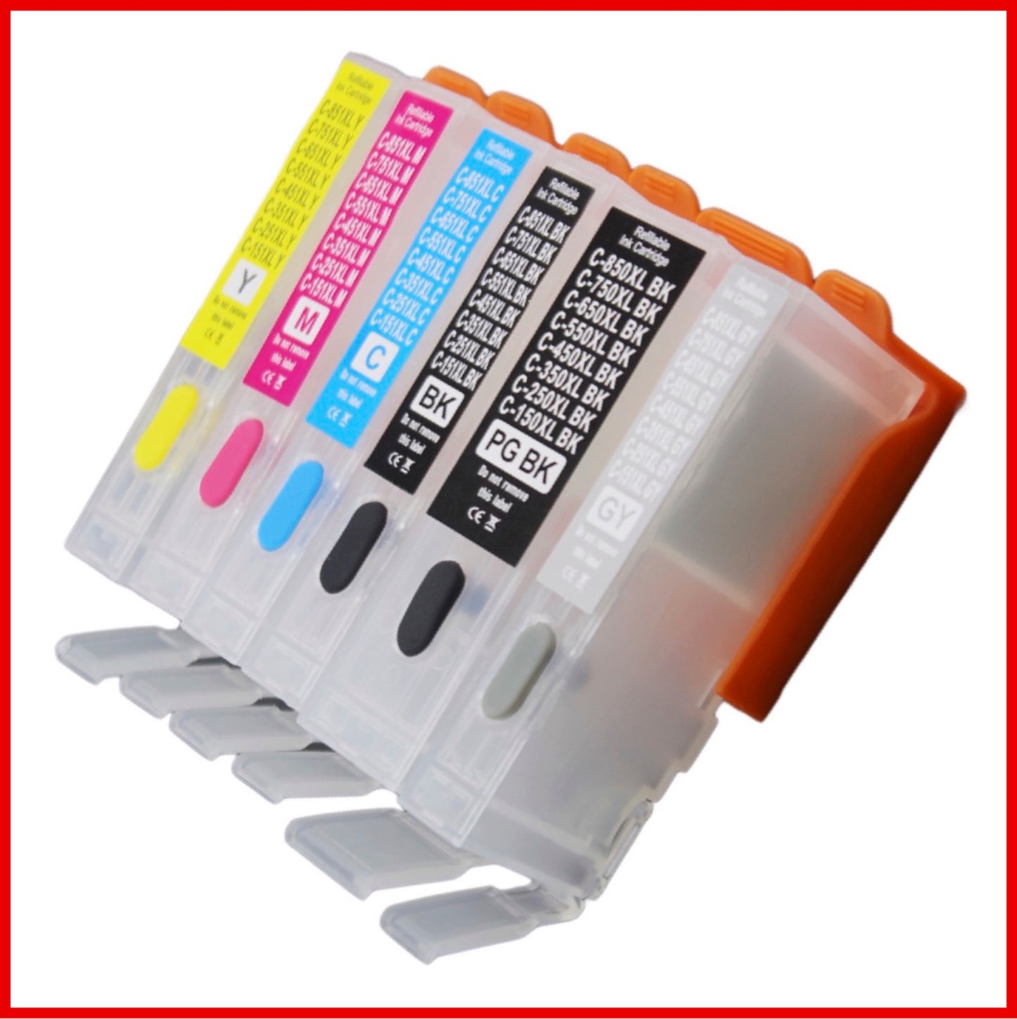 Refillable 550XL & 551XL Cartridges with ARC Chips for Canon Pixma