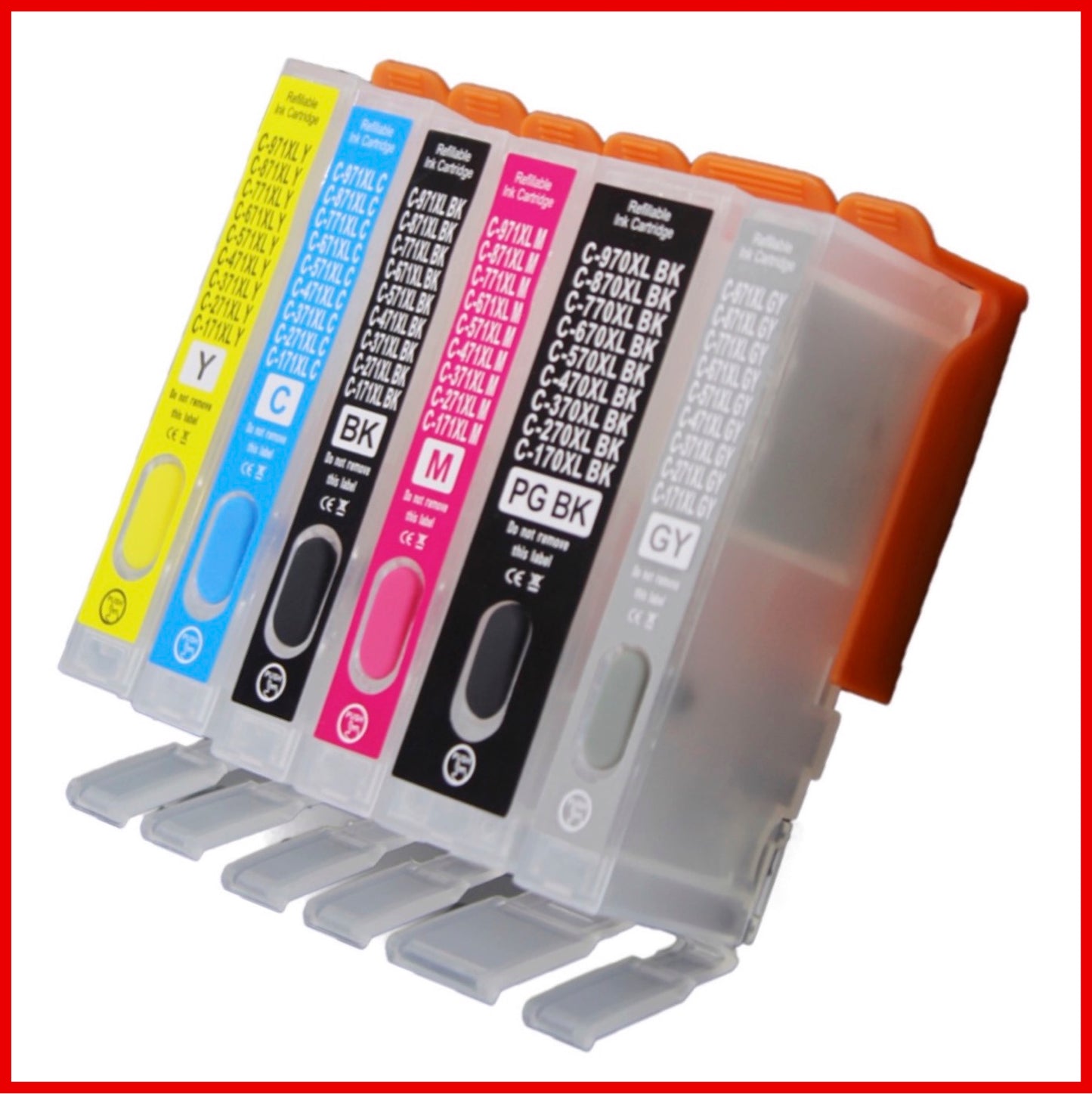 Refillable 570XL & 571XL Cartridges with ARC Chips for Canon Pixma