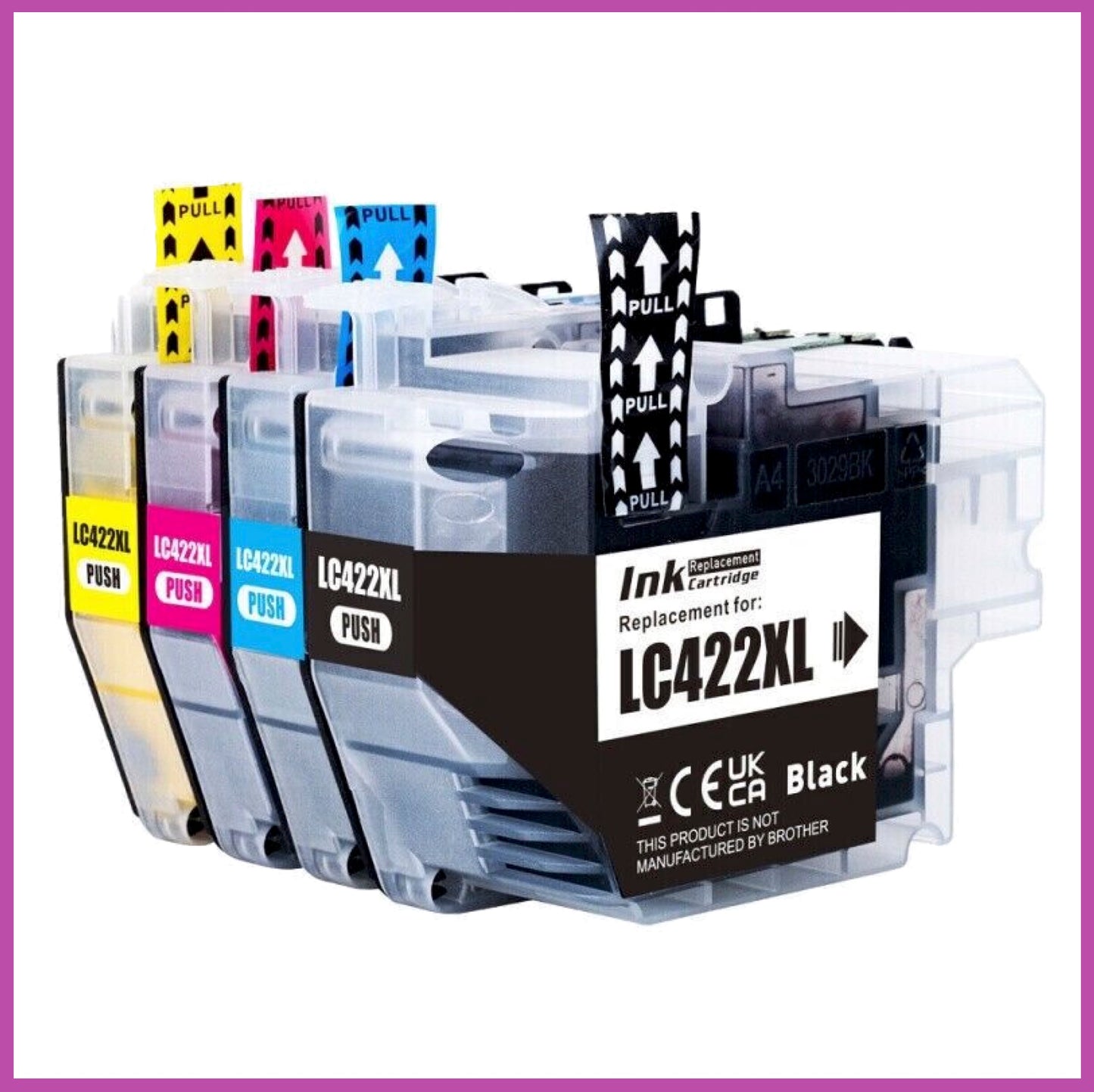 Compatible Brother 422XL Multipack Ink Cartridges BK/C/M/Y (Paper Clip)