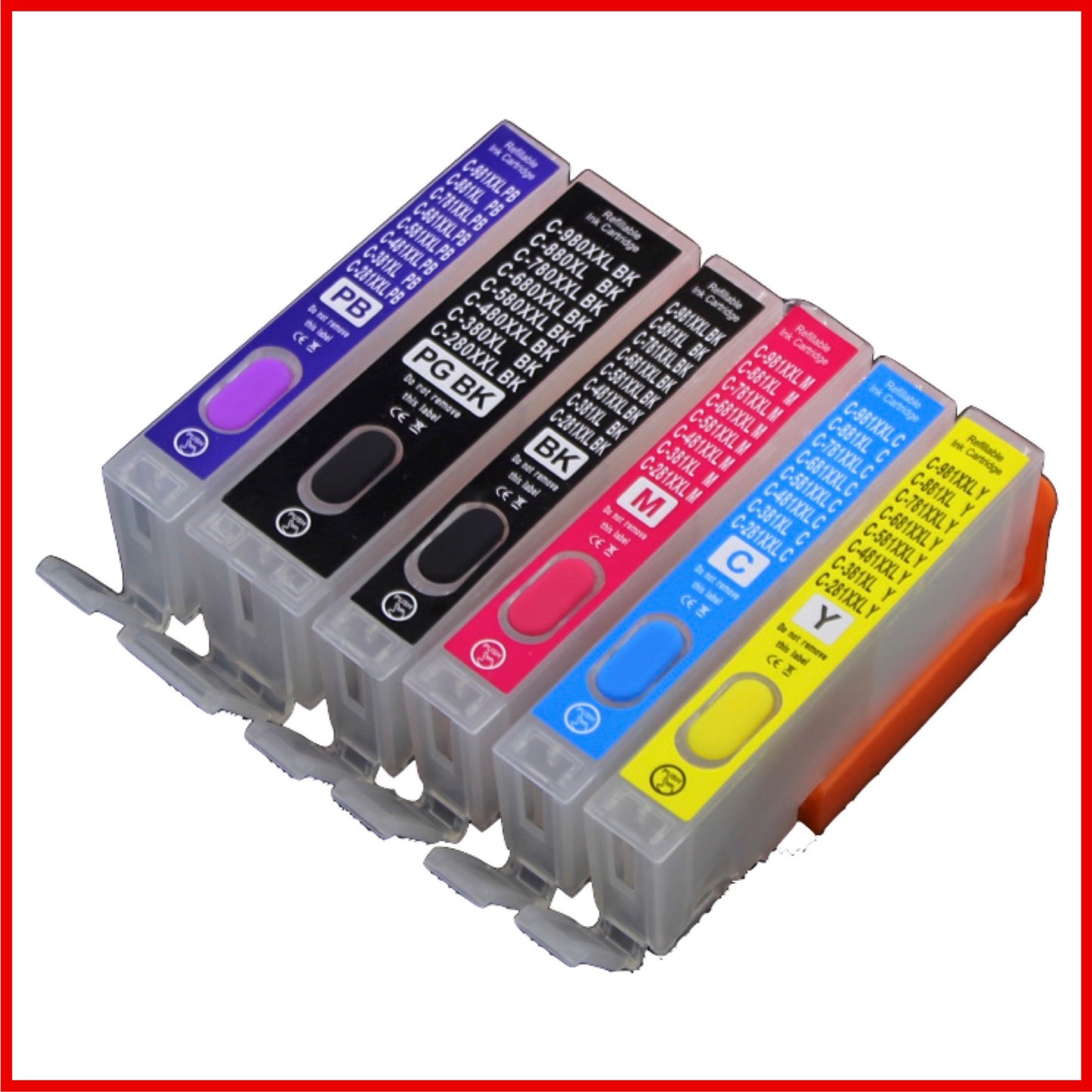 Refillable 580XL & 581XL Cartridges for Canon Pixma
