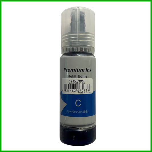Sublimation Ink for 104 Epson EcoTank (Cyan, 70ml Bottle)