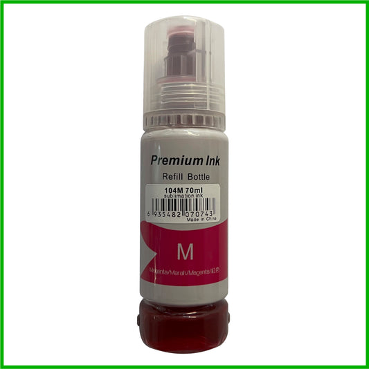 Sublimation Ink for 104 Epson EcoTank (Magenta, 70ml Bottle)