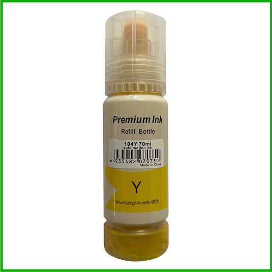 Sublimation Ink for 104 Epson EcoTank (Yellow, 70ml Bottle)