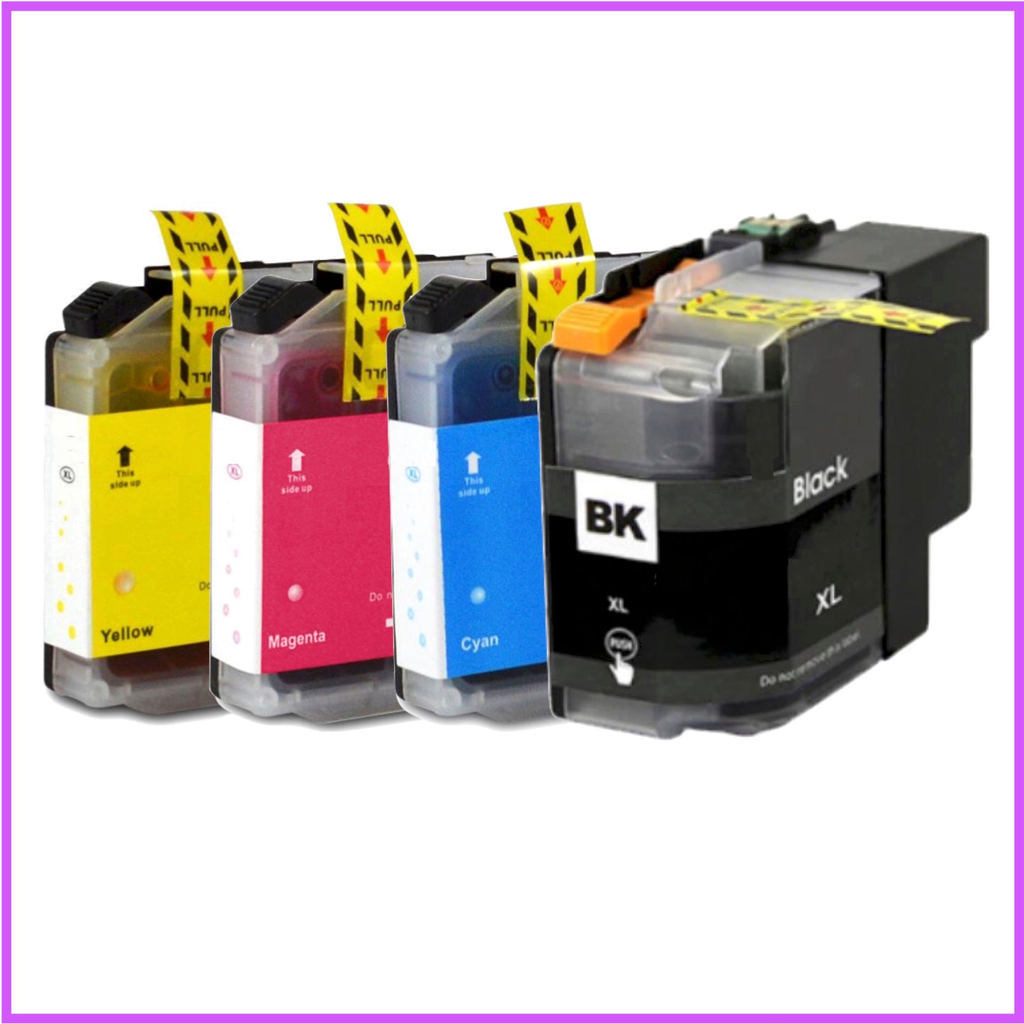 Compatible Brother 129XL 125XL Multipack Ink Cartridges BK/C/M/Y (Fan/Alarm Clock)