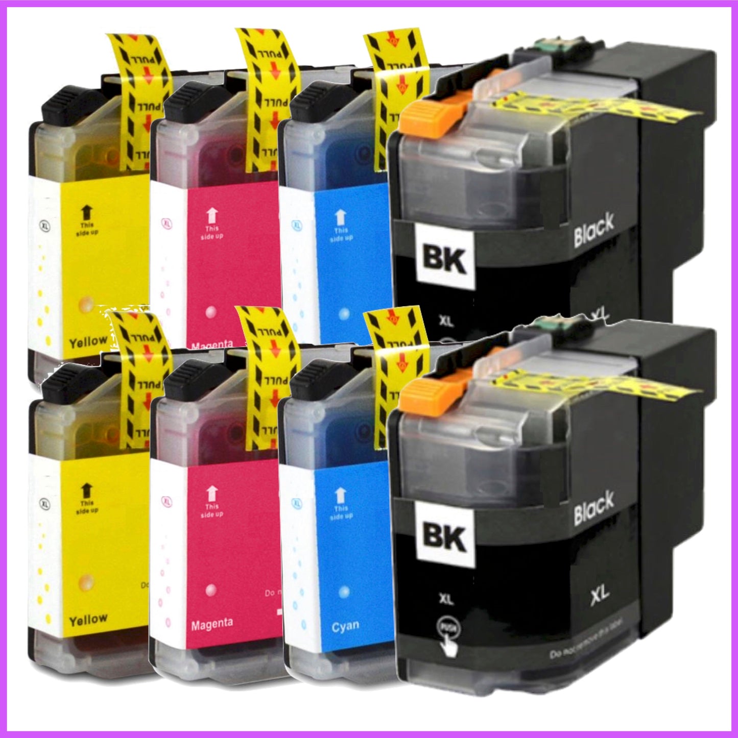 Compatible Brother 129XL 125XL Multipack x2 Ink Cartridges BK/C/M/Y (Fan/Alarm Clock)
