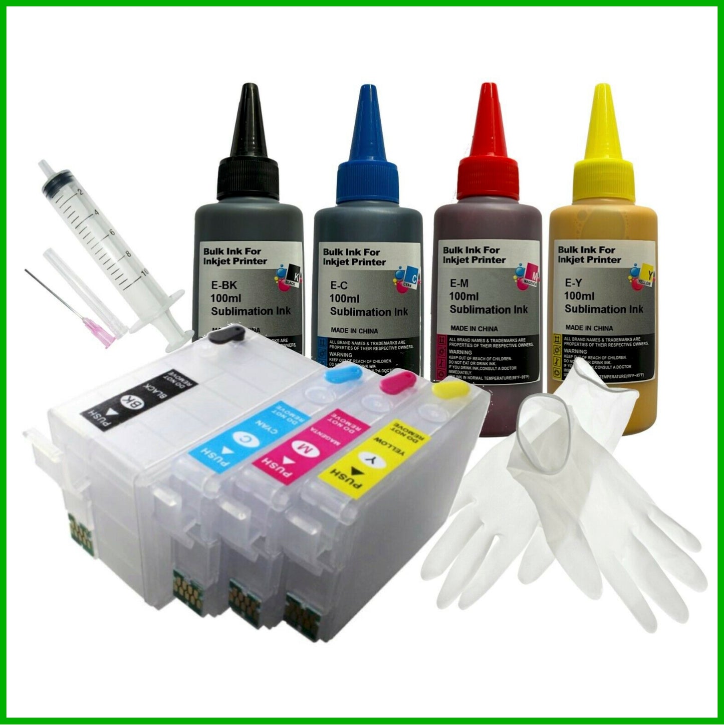 Sublimation Starter Kit - 27XL Cartridges with ARC Chip & Ink for Epson Workforce