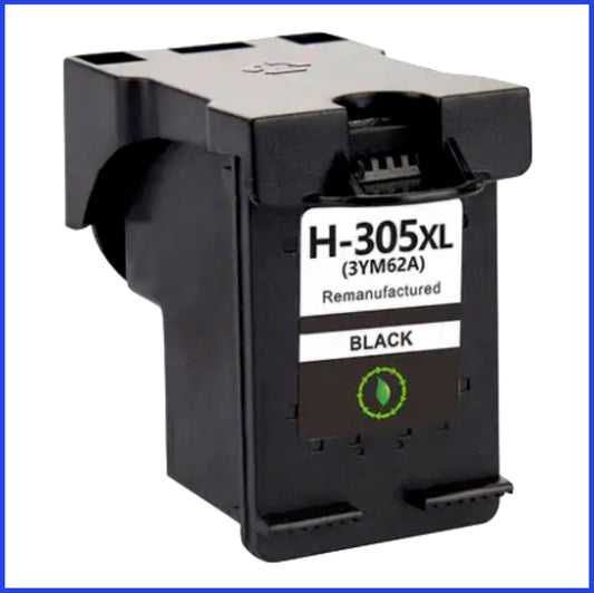 Remanufactured HP 305XL High Capacity Black Ink Cartridge (Compatible Replacement)