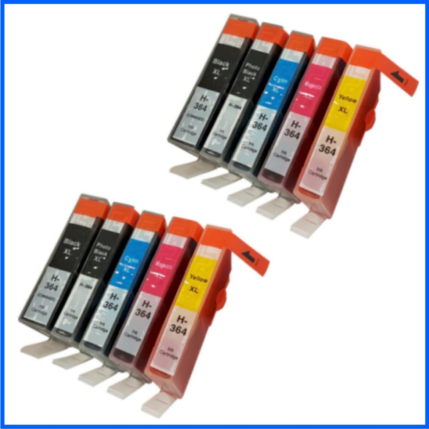 Compatible HP 364XL Multipack x2 Ink Cartridges BK/C/M/Y/PBK  (inc. Photo Black)
