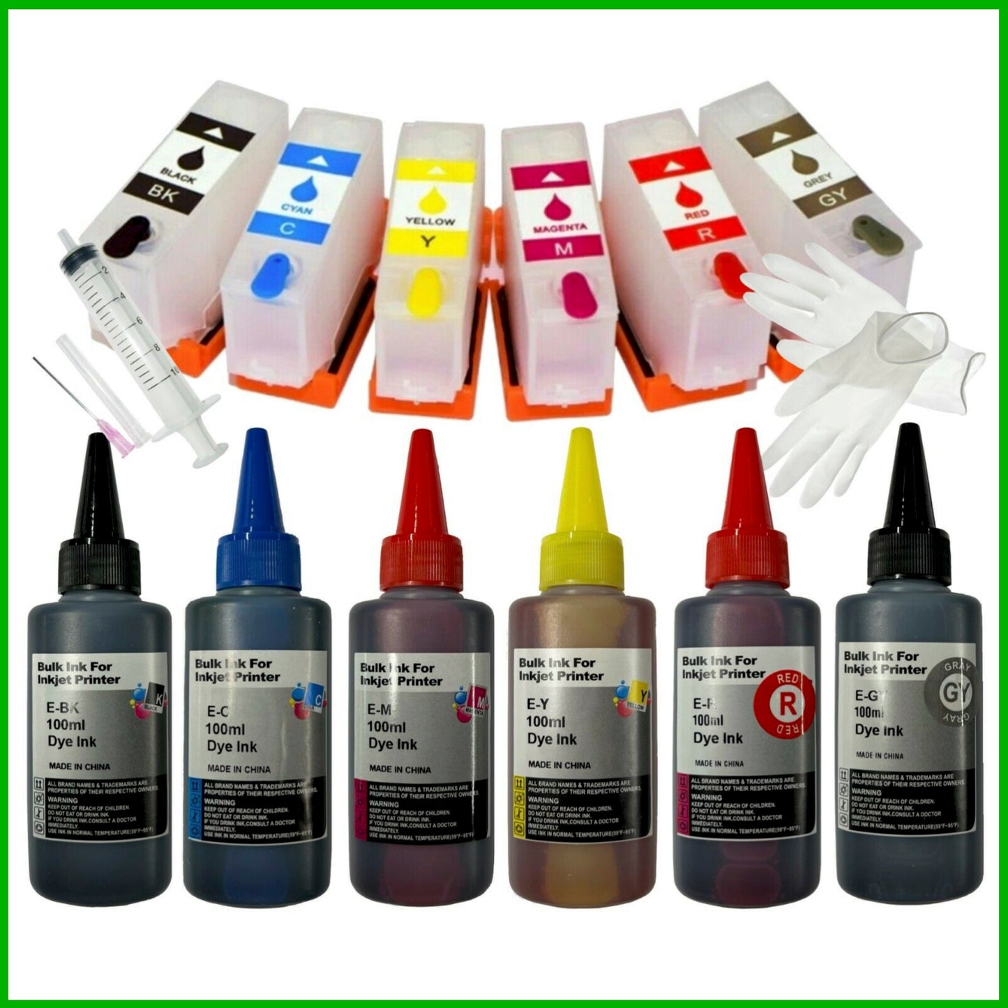 Refill Starter Kit - 378XL & 478XL Cartridges with ARC Chip & Ink for Epson XP-15000