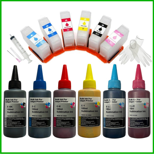 Sublimation Starter Kit - 378XL Cartridges with ARC Chip & Ink for Epson Expression Photo