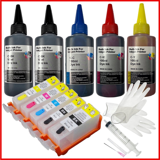 Refill Starter Kit - 520XL & 521XL Cartridges with ARC Chip for Canon Pixma