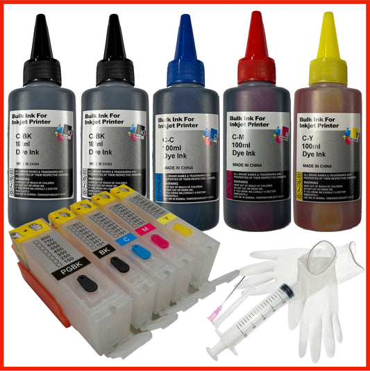 Refill Starter Kit - 550XL & 551XL Cartridges with ARC Chip for Canon Pixma