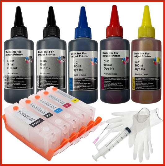 Refill Starter Kit - 570XL & 571XL Cartridges with ARC Chip for Canon Pixma