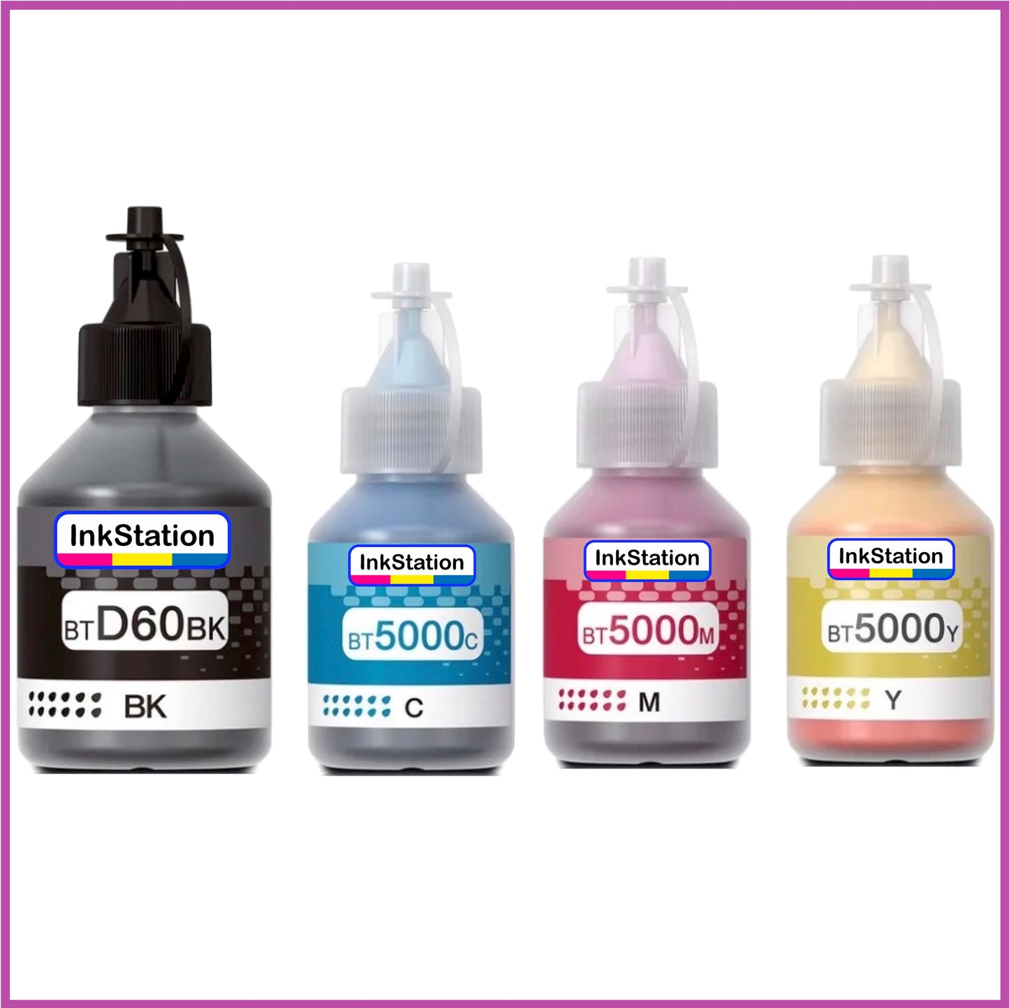 Compatible Multipack of Ink Bottles for Brother BTD60 & BT5000 (100ml/50ml) B/C/M/Y