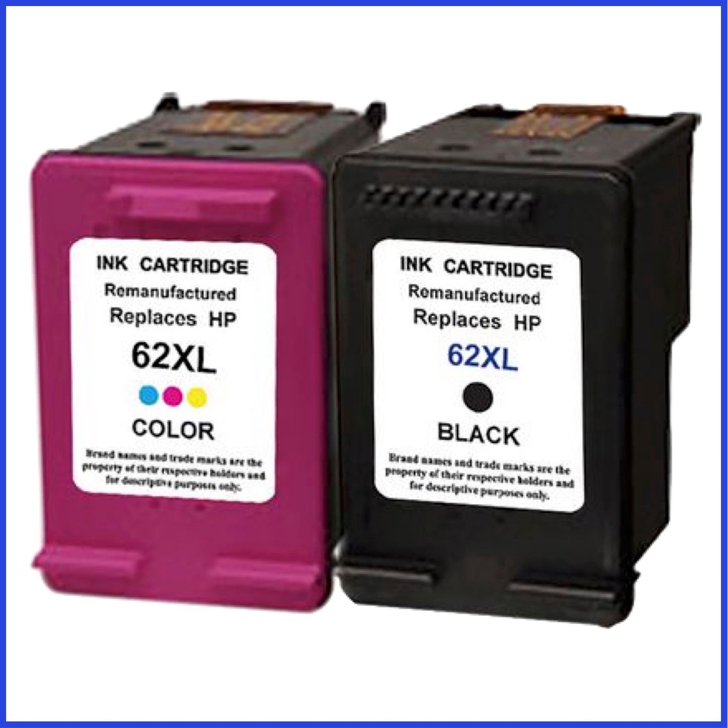 Remanufactured HP 62XL High Capacity Multipack of Ink Cartridges (Compatible Replacement)