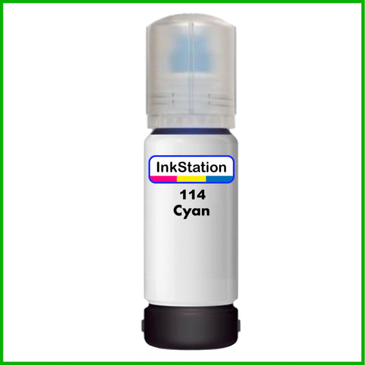 Compatible Cyan Ink Bottle for 114 Epson EcoTank (70ml)