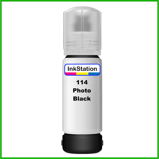 Compatible Photo Black Ink Bottle for 114 Epson EcoTank (70ml)