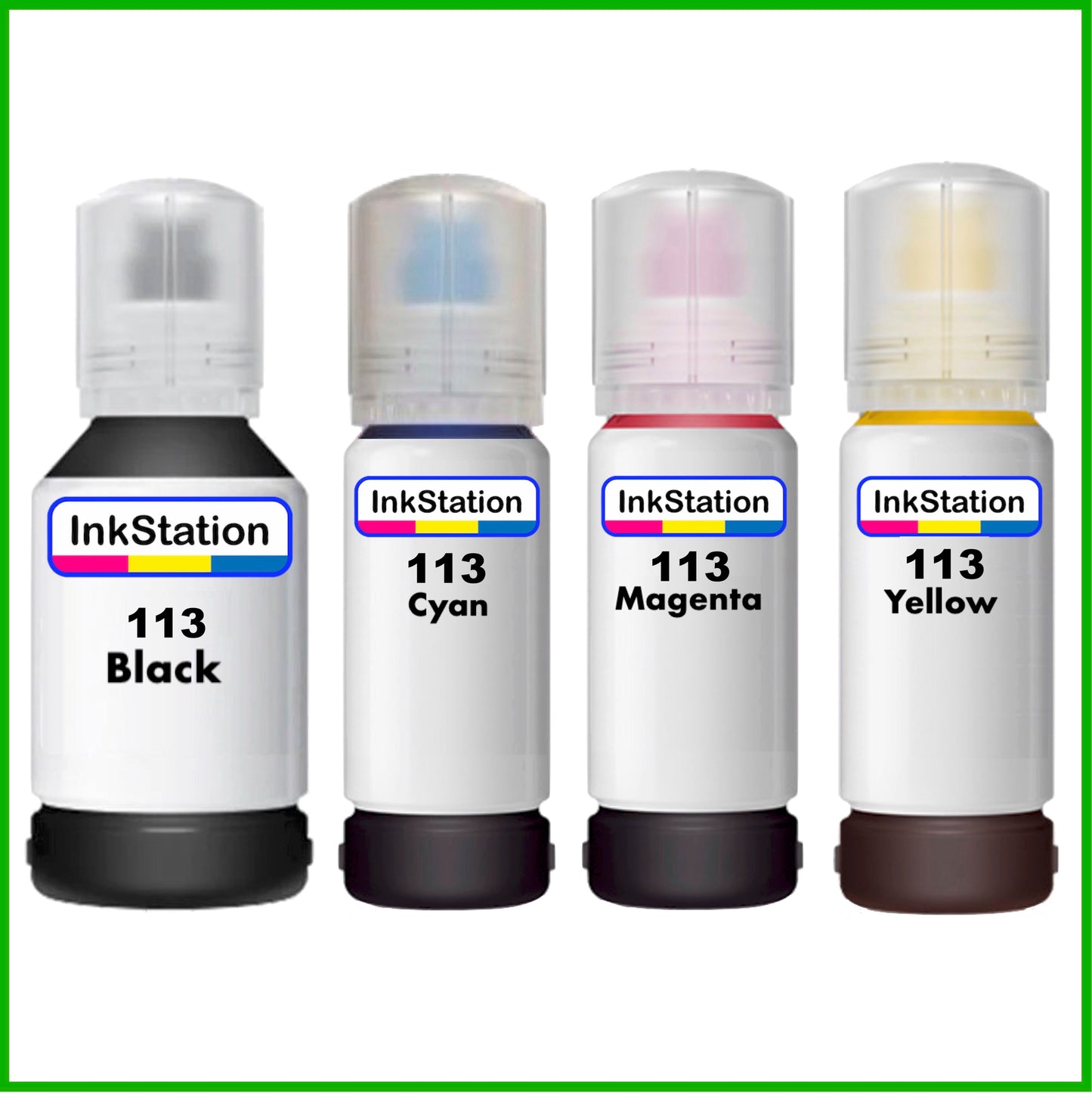 Compatible Multipack of Ink Bottles for 113 Epson EcoTank (127/70ml) B/C/M/Y