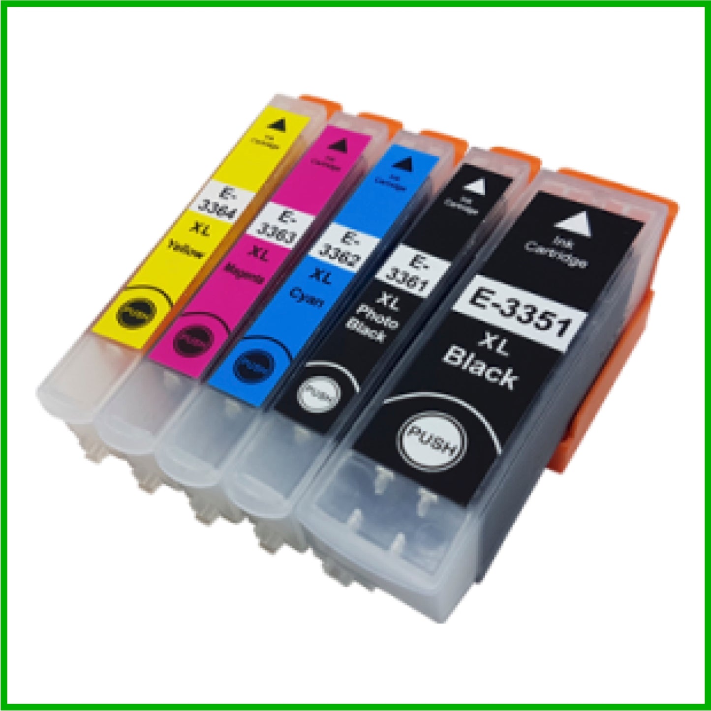 Compatible Epson 33XL Multipack Ink Cartridges BK/PBK/C/M/Y (Orange)