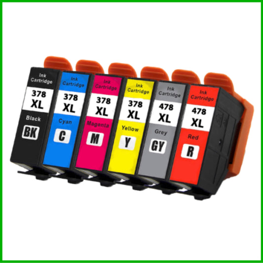 Compatible Epson 378XL & 478XL Multipack Ink Cartridges BK/C/M/Y/G/R (Squirrel)