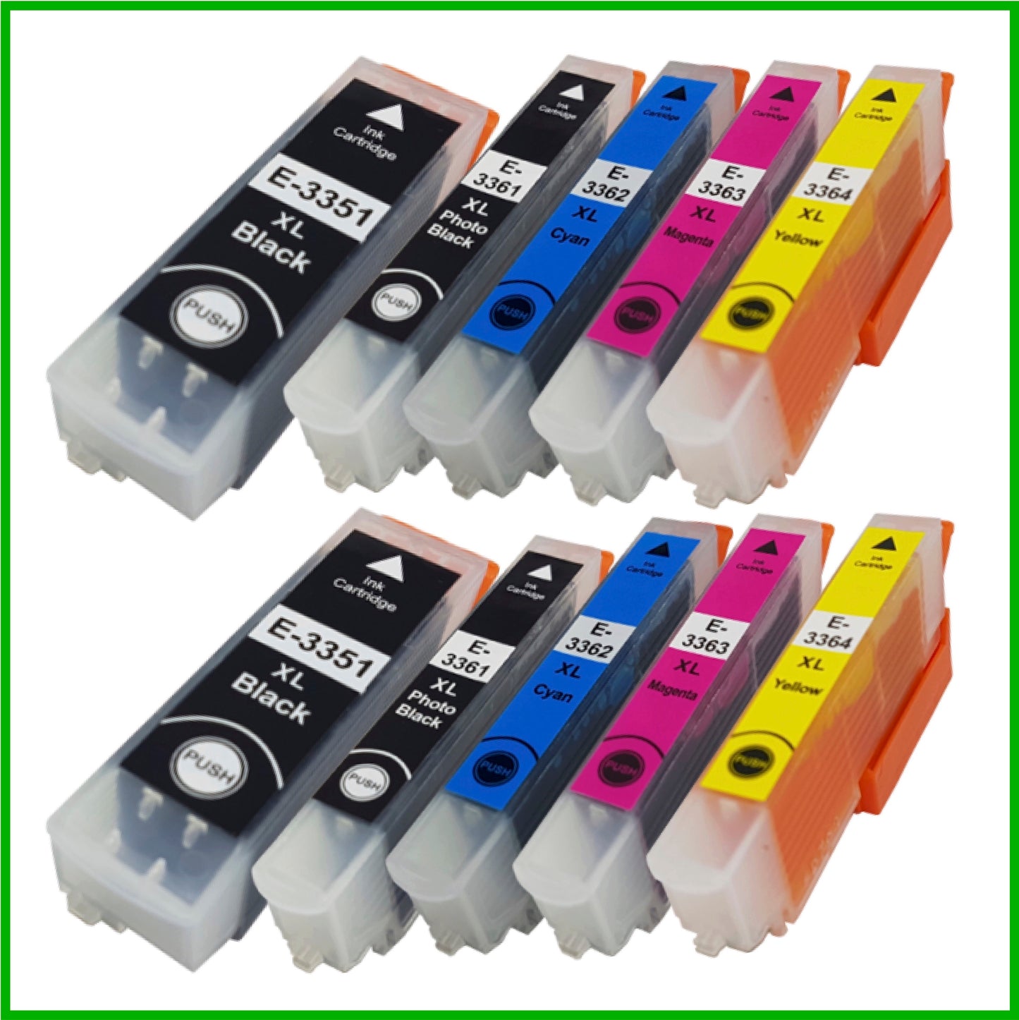 Compatible Epson 33XL Multipack x2 Ink Cartridges BK/PBK/C/M/Y (Orange)